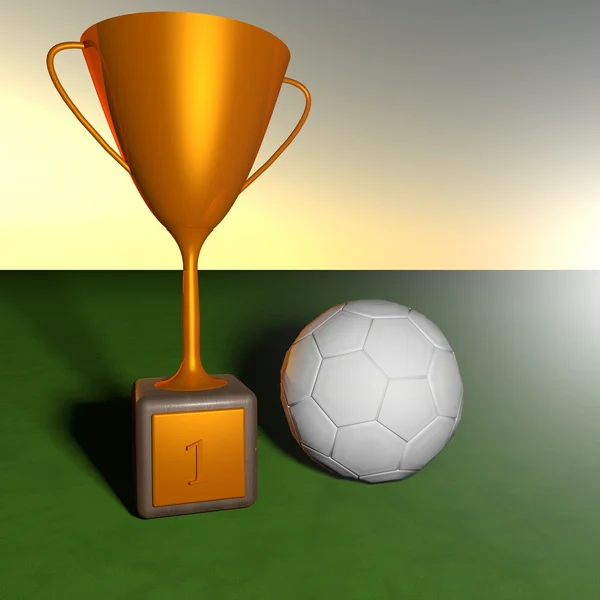 Pokal für Fußball — Stockfoto