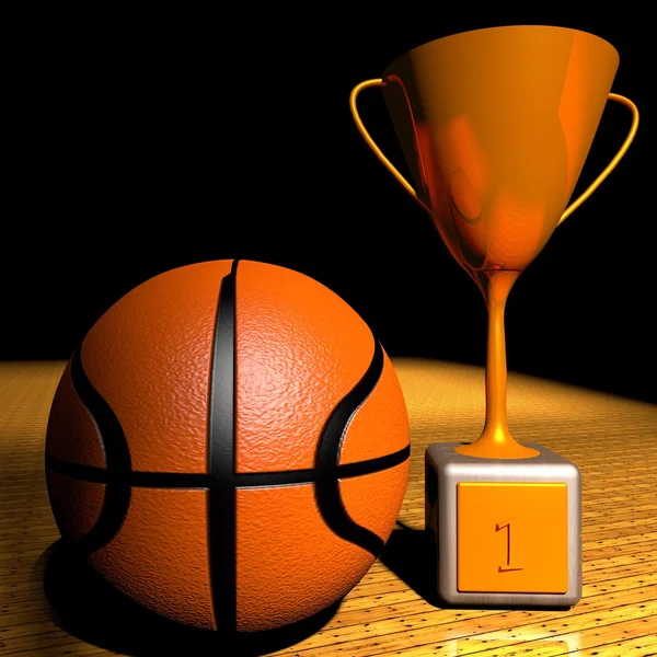 Koszykówki i Puchar — Zdjęcie stockowe