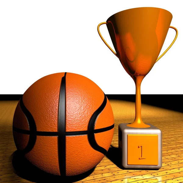 Basketball and cup — Stock Photo, Image