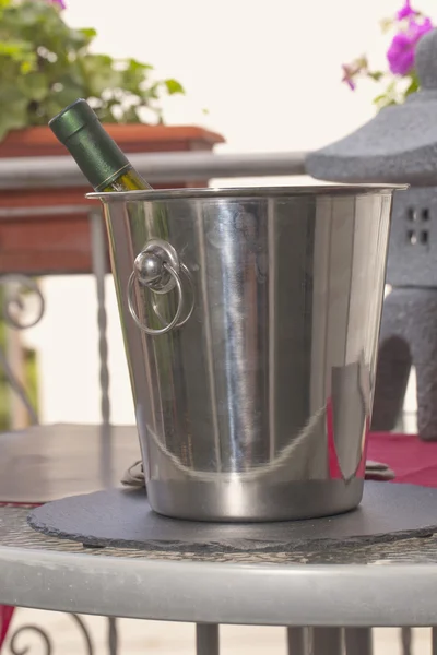 Wine in bucket — Stock Photo, Image