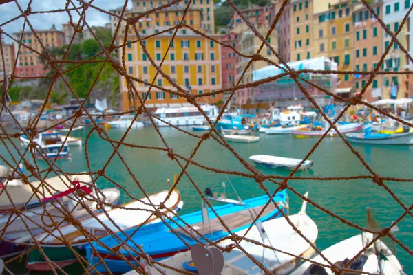 Port behind the fishnet — Stock Photo, Image