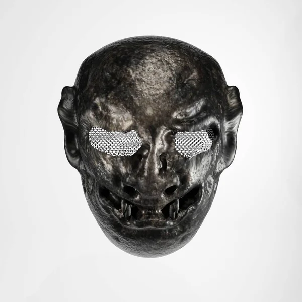 白い背景の上に日本の武士のマスク 3Dレンダリング — ストック写真