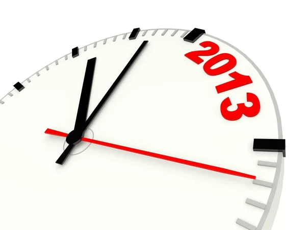 时钟与 2013年新的一年标志 — 图库照片
