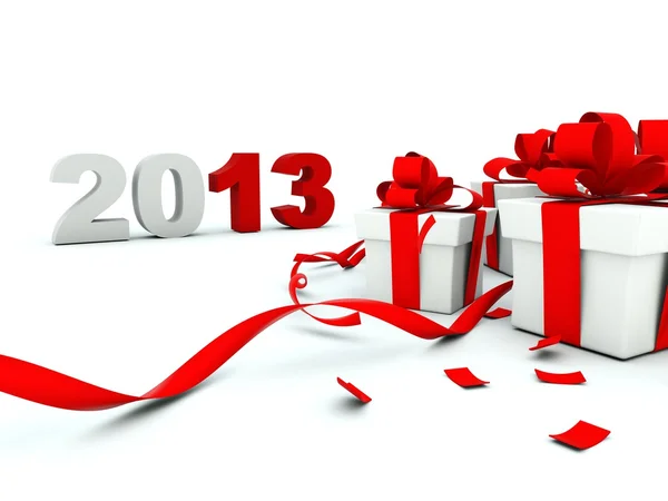 2013 New Year with a presents — Stock Photo, Image