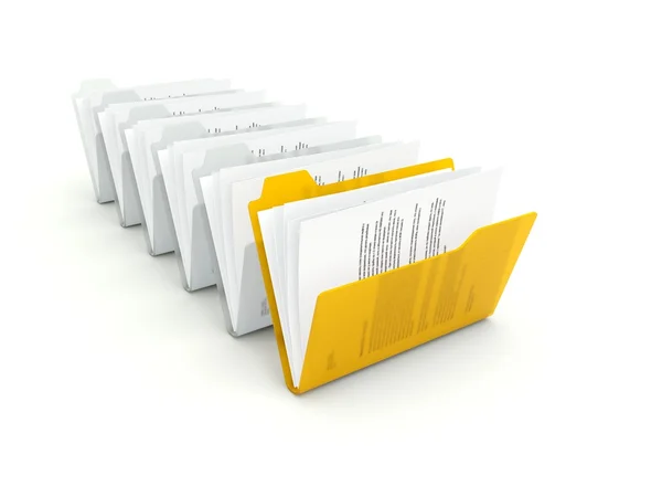 Оранжевая папка с файлами, изолированными на белом — стоковое фото