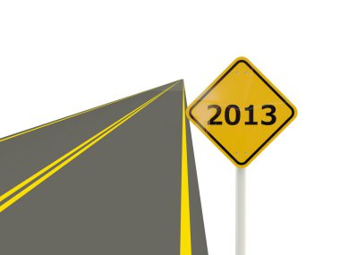 2013 yeni yıl işareti olan yol