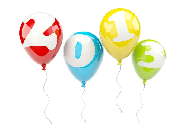 Balões de ar com sinal de Ano Novo 2013 — Fotografia de Stock