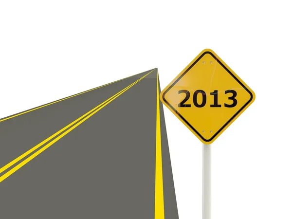 2013 yeni yıl işareti olan yol — Stok fotoğraf