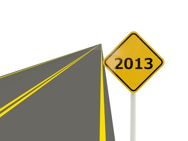 Road with 2013 New Year sign — Stock Photo, Image