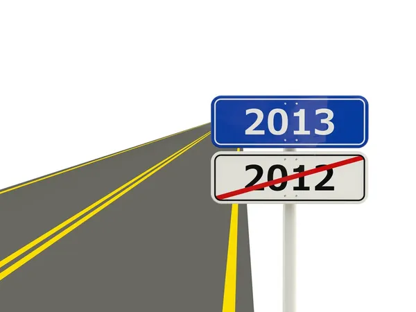 Δρόμο με νέο έτος 2013 σημάδι — Φωτογραφία Αρχείου