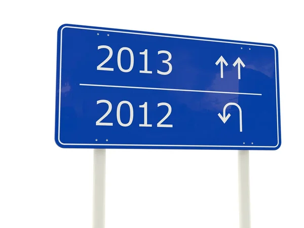 2013-2012 yeni yıl yol levhası — Stok fotoğraf