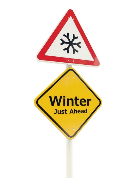 Winter Just Ahead road sign — Stock Photo, Image
