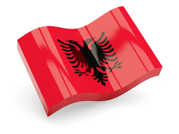 Bandiera 3d dell'Albania isolata su bianco — Foto Stock