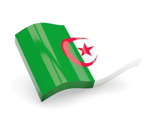3D-vlag van Algerije geïsoleerd op wit — Stockfoto