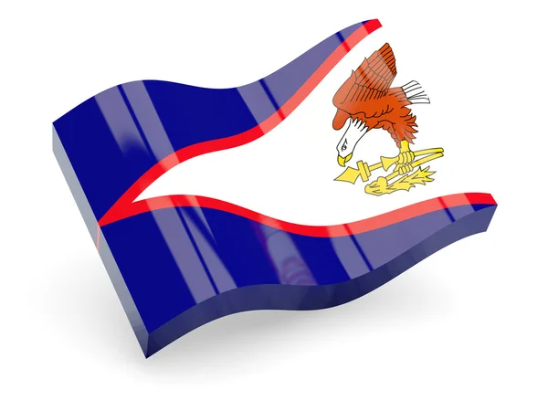 3d flag of American Samoa isolated on white — Stock Photo, Image