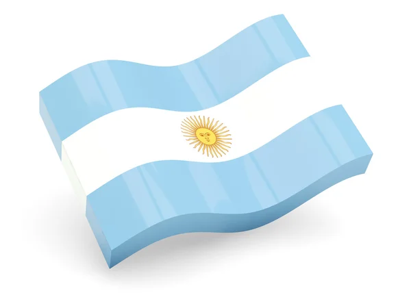 3D flagga argentina isolerad på vit — Stockfoto