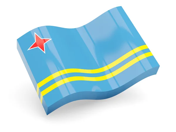 Bandeira 3d de Aruba isolada em branco — Fotografia de Stock