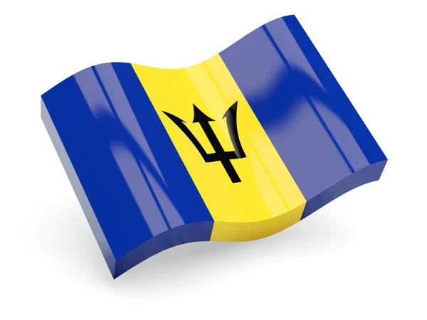 Bandeira 3d de Barbados isolado em branco — Fotografia de Stock