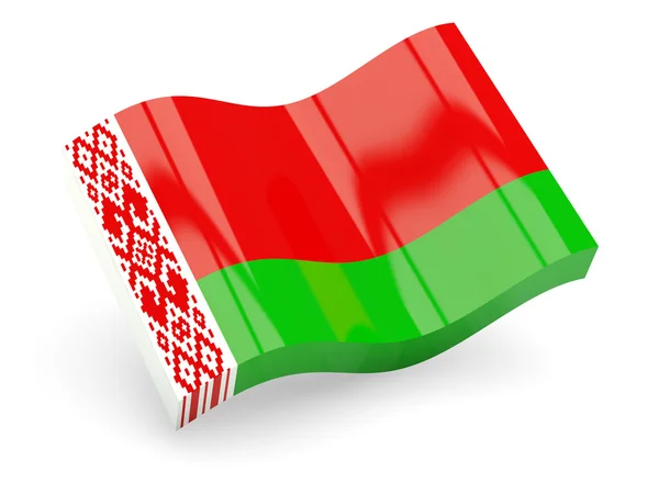 3d 国旗的白色上孤立的白俄罗斯 — 图库照片