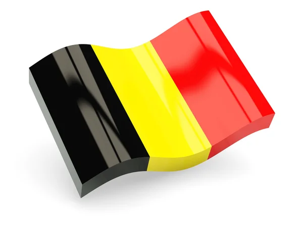 3D üzerine beyaz izole Belçika bayrağı — Stok fotoğraf