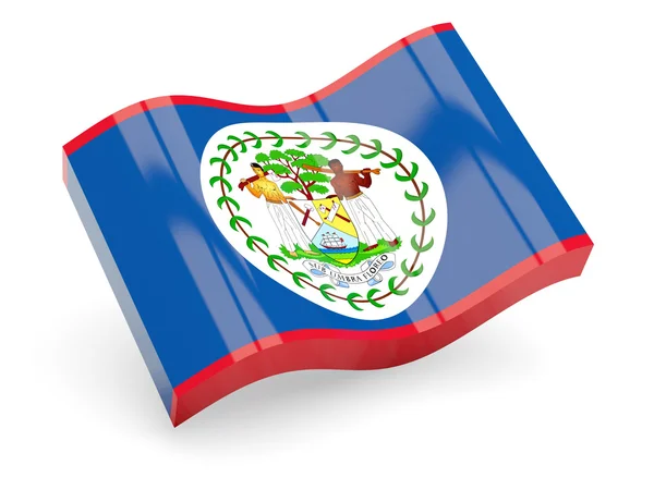 Bandeira 3d de Belize isolado em branco — Fotografia de Stock