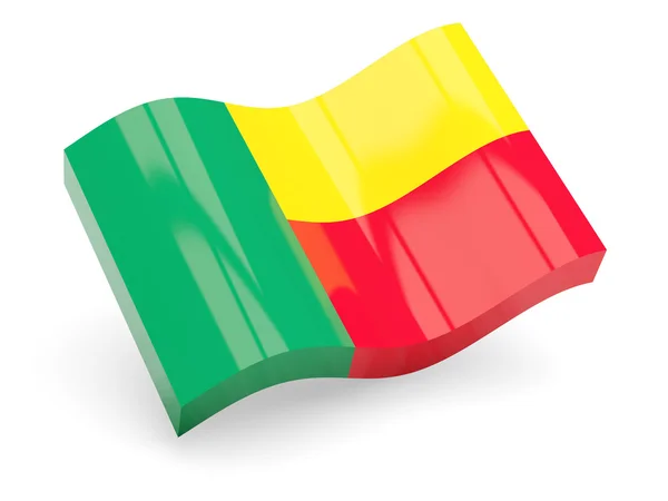 3-й флаг Бенина изолирован на белом — стоковое фото