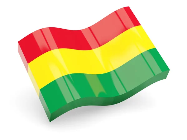 3d 国旗的玻利维亚孤立在白色 — 图库照片