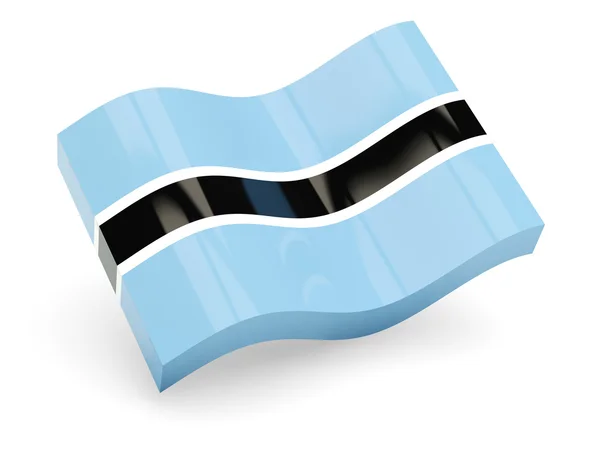 Bandiera 3d del Botswana isolata su bianco — Foto Stock