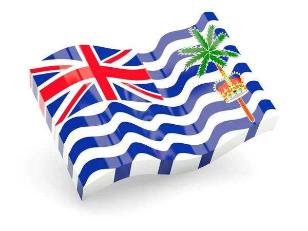 英領インド洋植民地白で隔離されるの 3 d の旗 — ストック写真