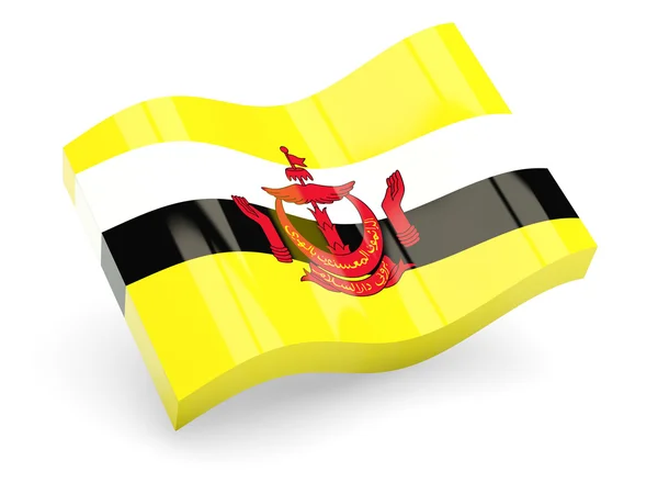 3D vlajka Bruneje izolovaných na bílém — Stock fotografie