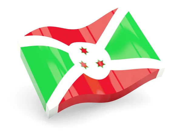 Bandera 3d de Burundi aislada en blanco —  Fotos de Stock