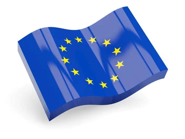 3D vlajka Evropské unie — Stock fotografie