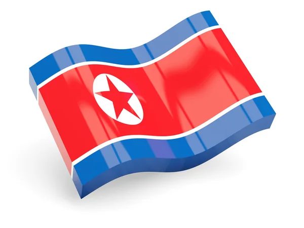 3D-vlag van korea noorden — Stockfoto