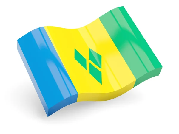 Drapeau 3D de saint vincent et les grenadines — Photo