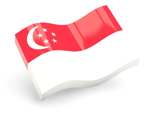 Bandera 3d de singapore —  Fotos de Stock