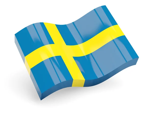 3D-flagga för Sverige — Stockfoto