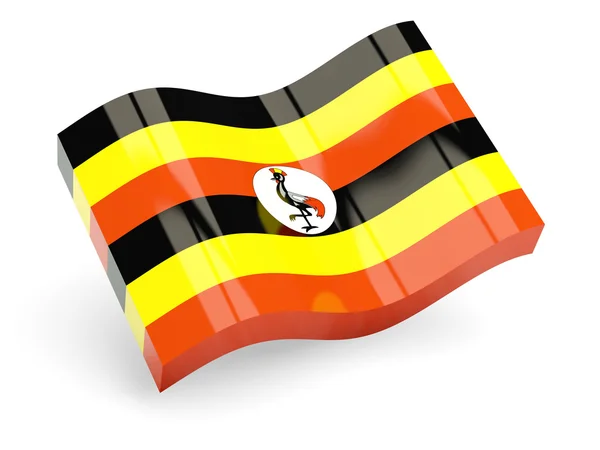 3D flaga Ugandy — Zdjęcie stockowe