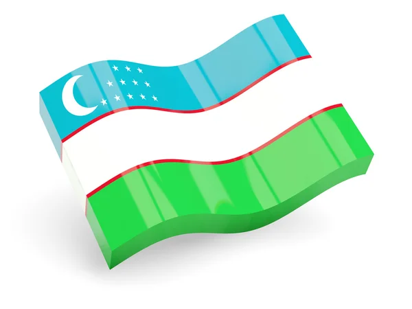 Bandera 3D de Uzbekistán — Foto de Stock