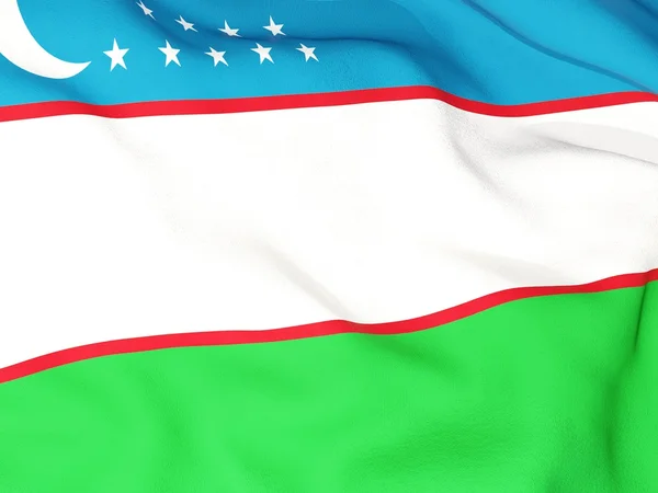Uzbecká vlajka — Stock fotografie