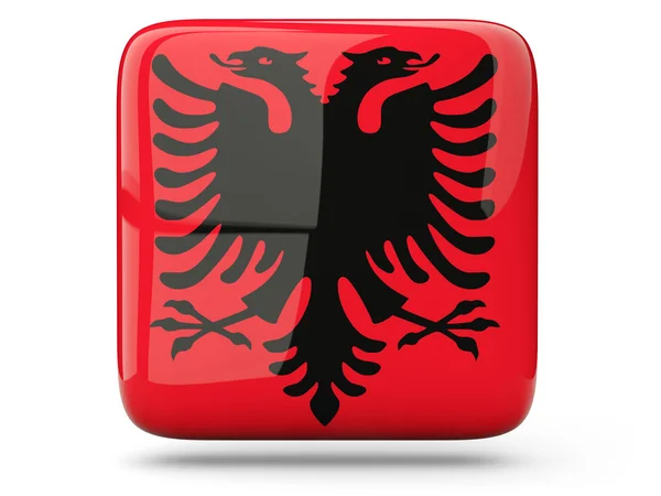 Square icon of albania — Stock Photo, Image