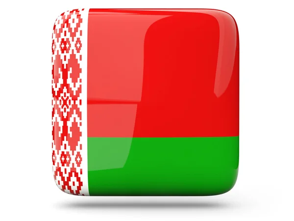 Квадратная икона Белоруссии — стоковое фото