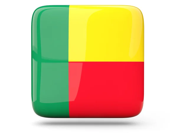 Čtvercová ikona Beninu — Stock fotografie