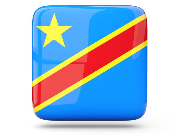 Квадратная икона демократической республики Конго — стоковое фото