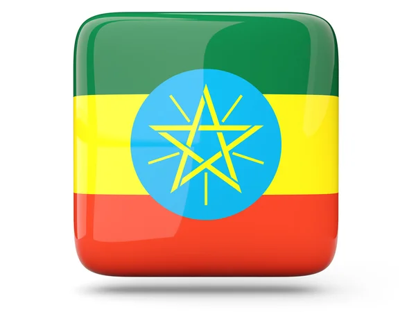 Square icon of ethiopia — Stock Photo, Image