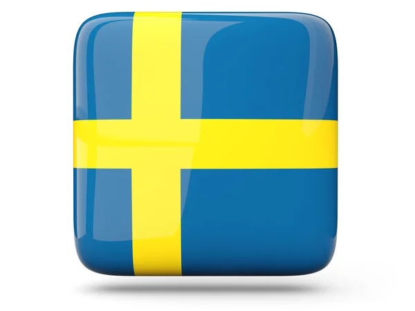 Fyrkantiga ikonen för Sverige — Stockfoto