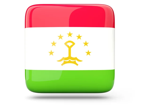 Square icon of tajikistan — Stock Photo, Image