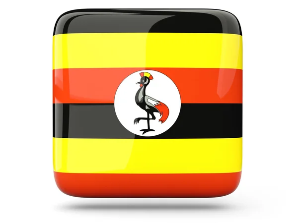 Icône carrée de uganda — Photo