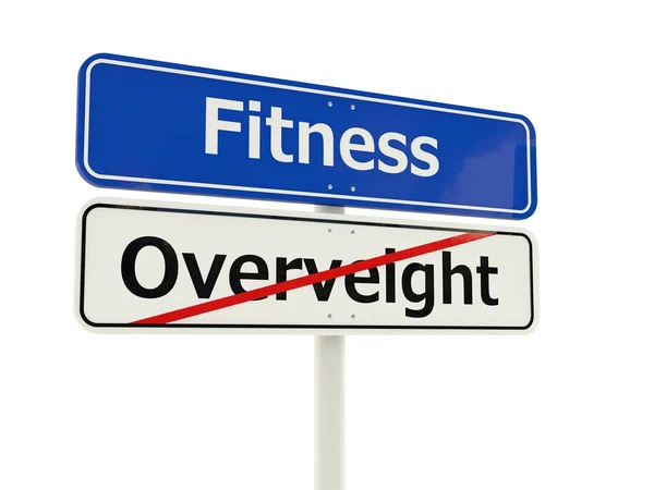 Fitness road sign isolated on white background — Stock Photo, Image