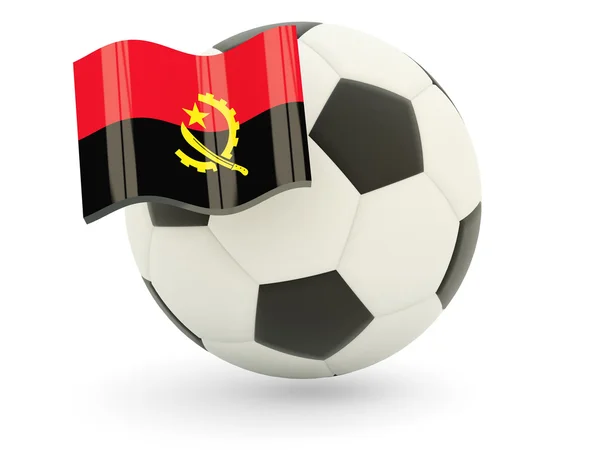 Fútbol con bandera de angola — Foto de Stock