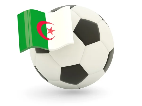 Fotboll med flagga Algeriet — Stockfoto